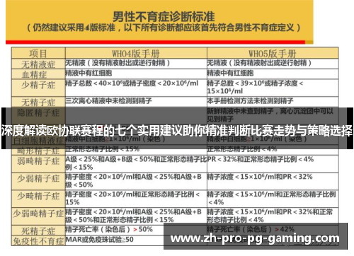 深度解读欧协联赛程的七个实用建议助你精准判断比赛走势与策略选择